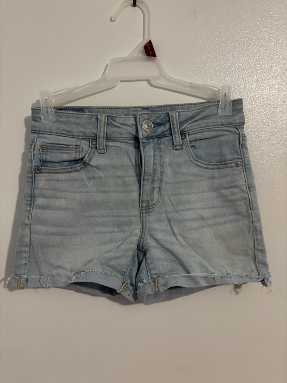 American Eagle - Light Wash Denim Shorts - Women's Casual Cutoff